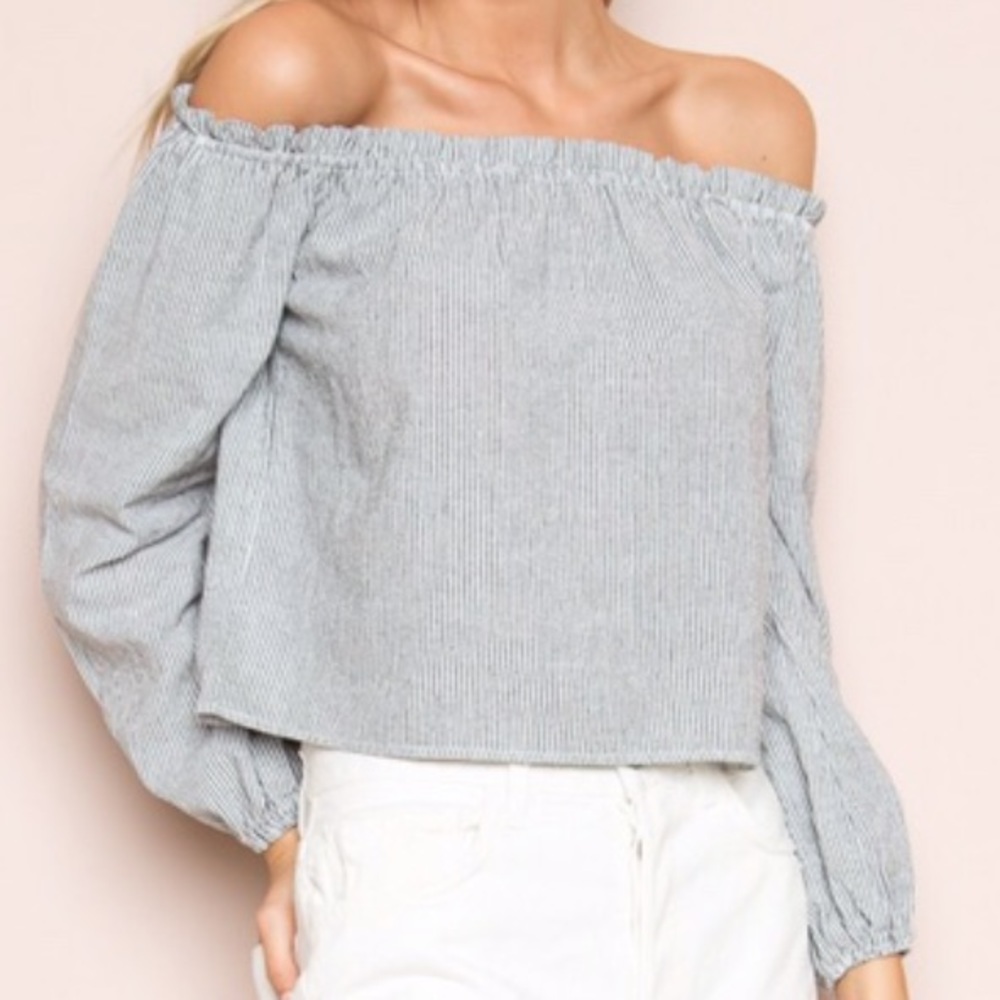 striped Brandy Melville off shoulder top